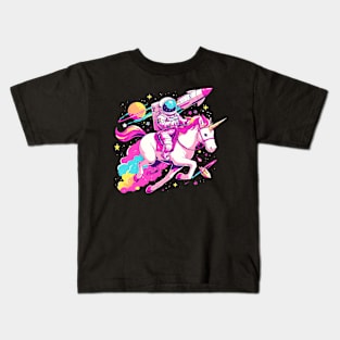 astronaut ride unicorn Kids T-Shirt